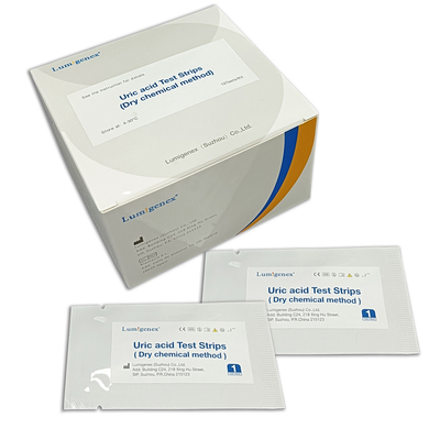 Volbloed of serum urinezuur teststrips droge chemie methode