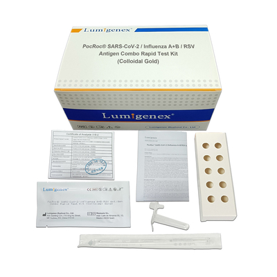 Griep A+B/RSV-Snelle de Testuitrusting covid-19 van Antigeencombo Colloïdale Gouden Testcassette voor Huisgebruik