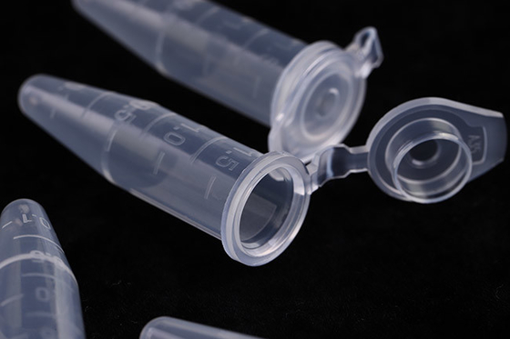 Doorzichtige steriele microcentrifugebuisjes, PP 1,5 microcentrifugebuisjes