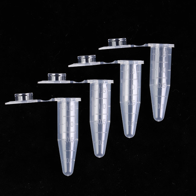 Doorzichtige steriele microcentrifugebuisjes, PP 1,5 microcentrifugebuisjes
