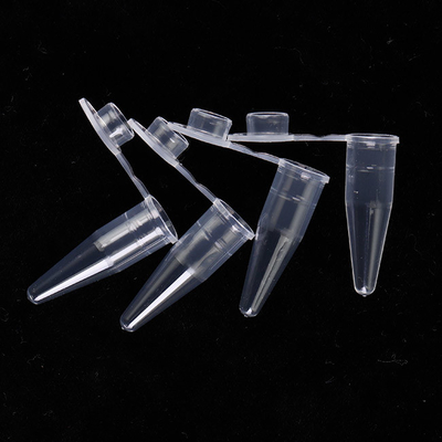 Transparante PCR-verbruiksartikelen 0,6 ml PCR enkele buis met platte doppen