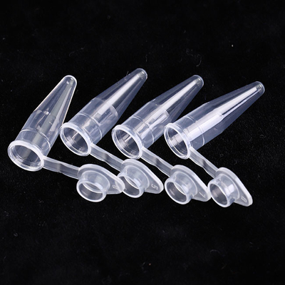Transparante PCR-verbruiksartikelen 0,6 ml PCR enkele buis met platte doppen
