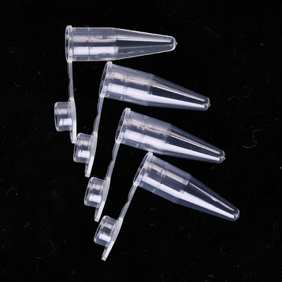 Transparante PCR-verbruiksartikelen 0,6 ml PCR enkele buis met platte doppen