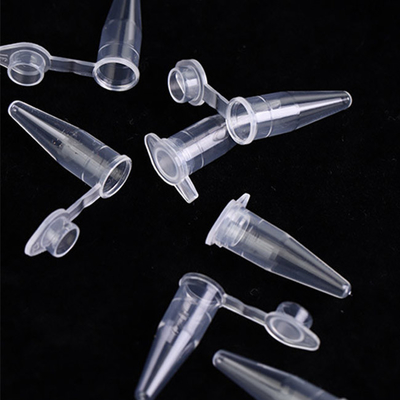Transparante PCR-verbruiksartikelen 0,6 ml PCR enkele buis met platte doppen