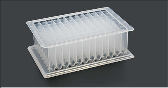 U Bottom PCR-verbruiksartikelen 2,2 ml 96 diepe wellsplaat met rokrand