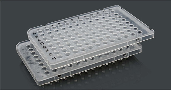 Wegwerp doorzichtige ABI 96 goed omrande PCR-platen polypropyleen
