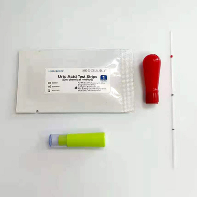 ISO13485 goedgekeurde urinezuurteststrips Droge chemie 4 minuten
